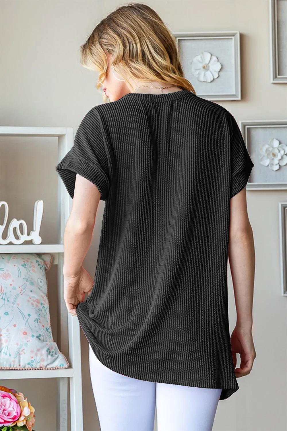 USA Graphic Short Sleeve Ribbed Top - Online Exclusive