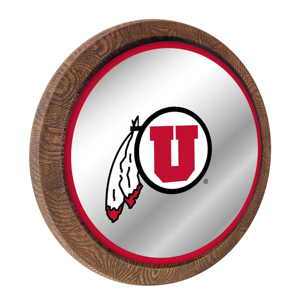 Utah Utes: Mirrored Barrel Top Mirrored Wall Sign