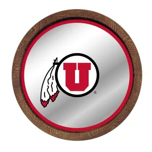 Utah Utes: Mirrored Barrel Top Mirrored Wall Sign