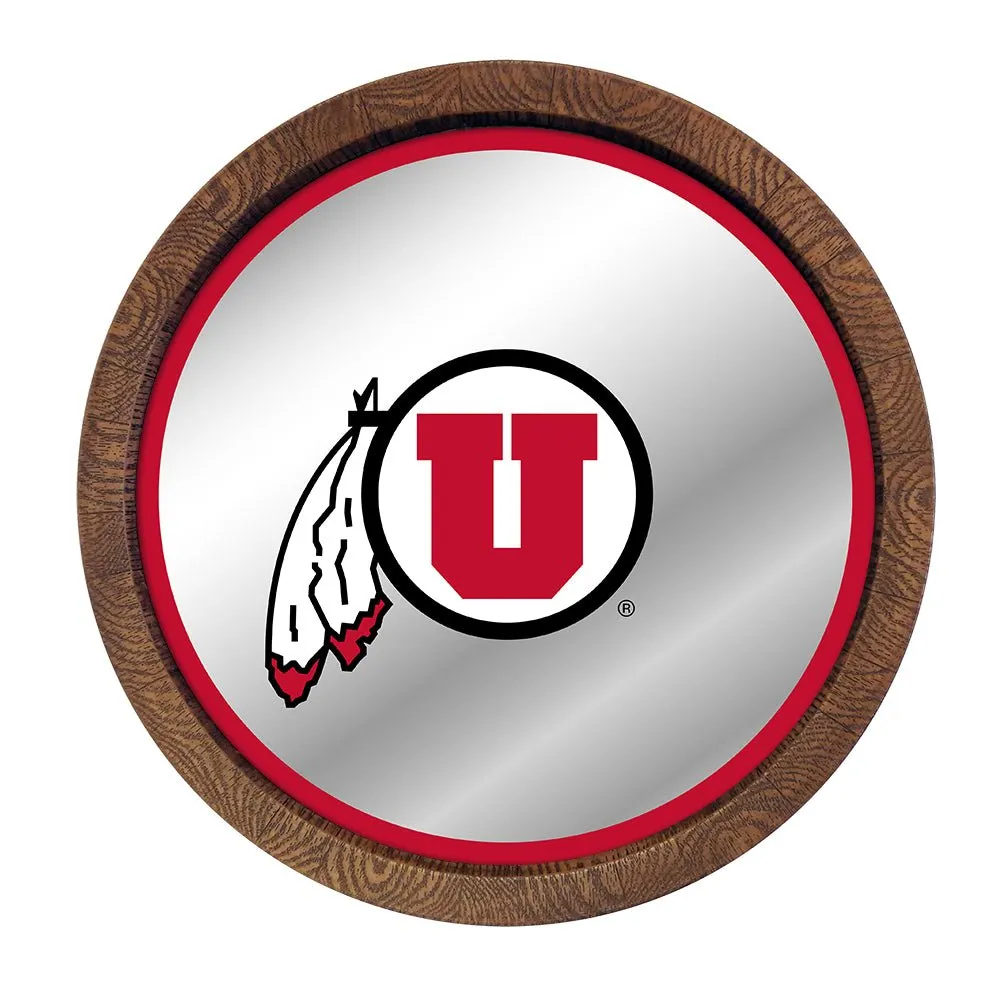 Utah Utes: Mirrored Barrel Top Mirrored Wall Sign
