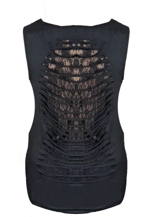 VB032/VB132 - Ladies Shredded Back Tank top with Laces