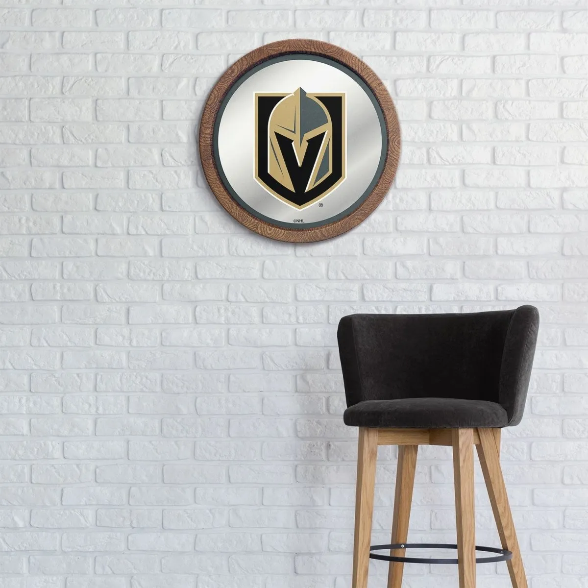 Vegas Golden Knights: Mirrored Barrel Top Wall Sign