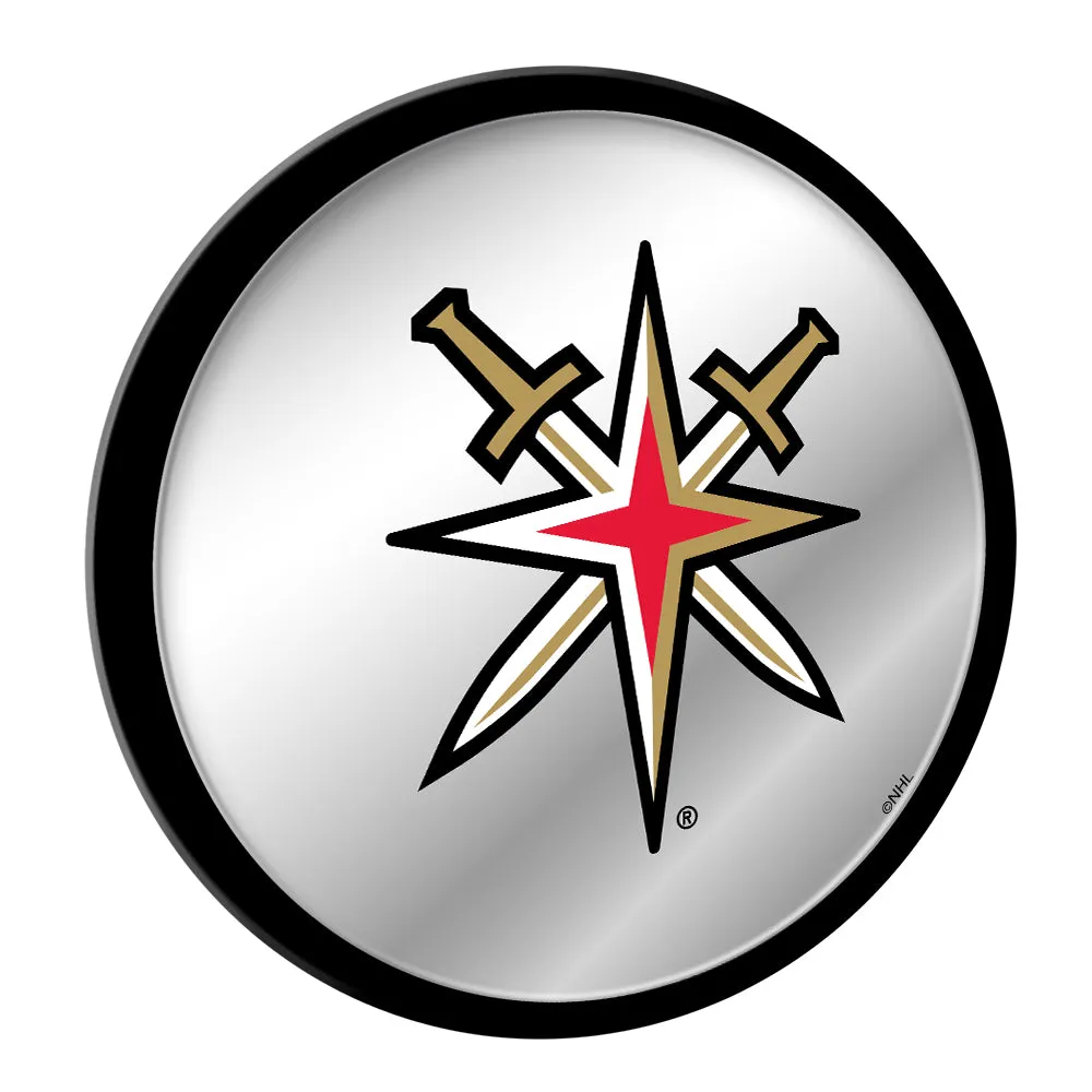 Vegas Golden Knights: Secondary Logo - Modern Disc Mirrored Wall Sign