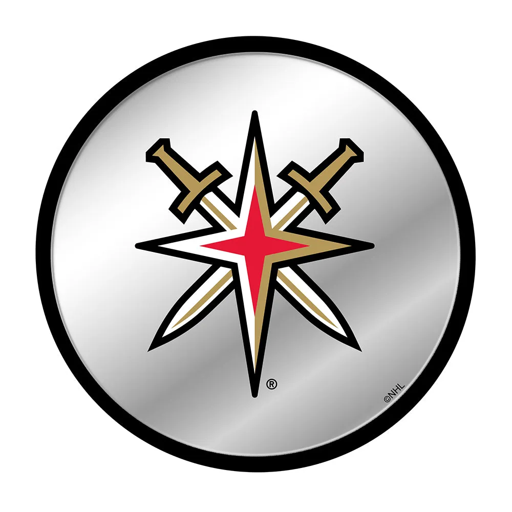 Vegas Golden Knights: Secondary Logo - Modern Disc Mirrored Wall Sign