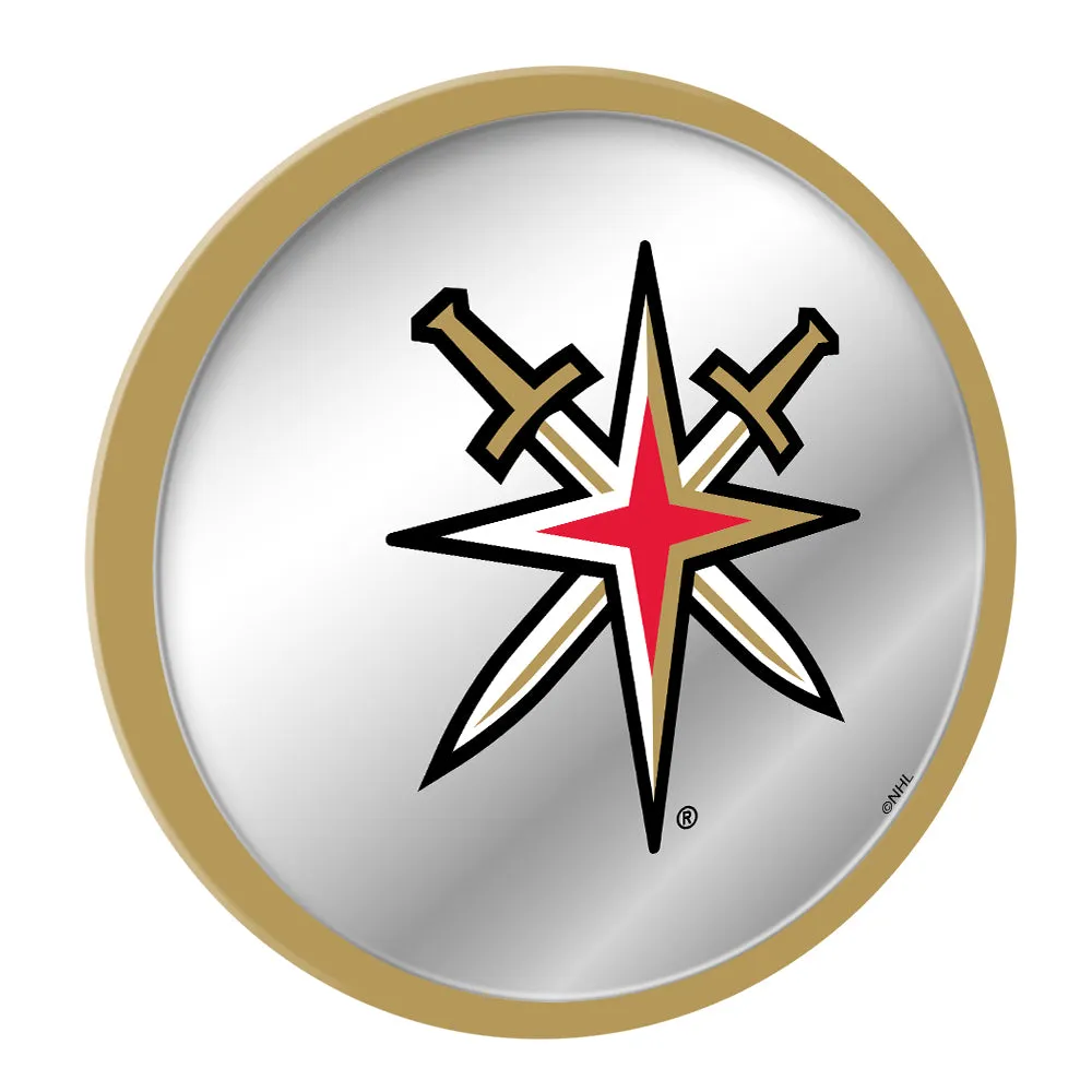 Vegas Golden Knights: Secondary Logo - Modern Disc Mirrored Wall Sign