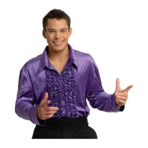 Velvet Disco Shirt Purple Adult Size S