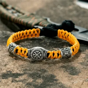 Viking Paracord Rope Amulet Rune Bracelet, adjustable