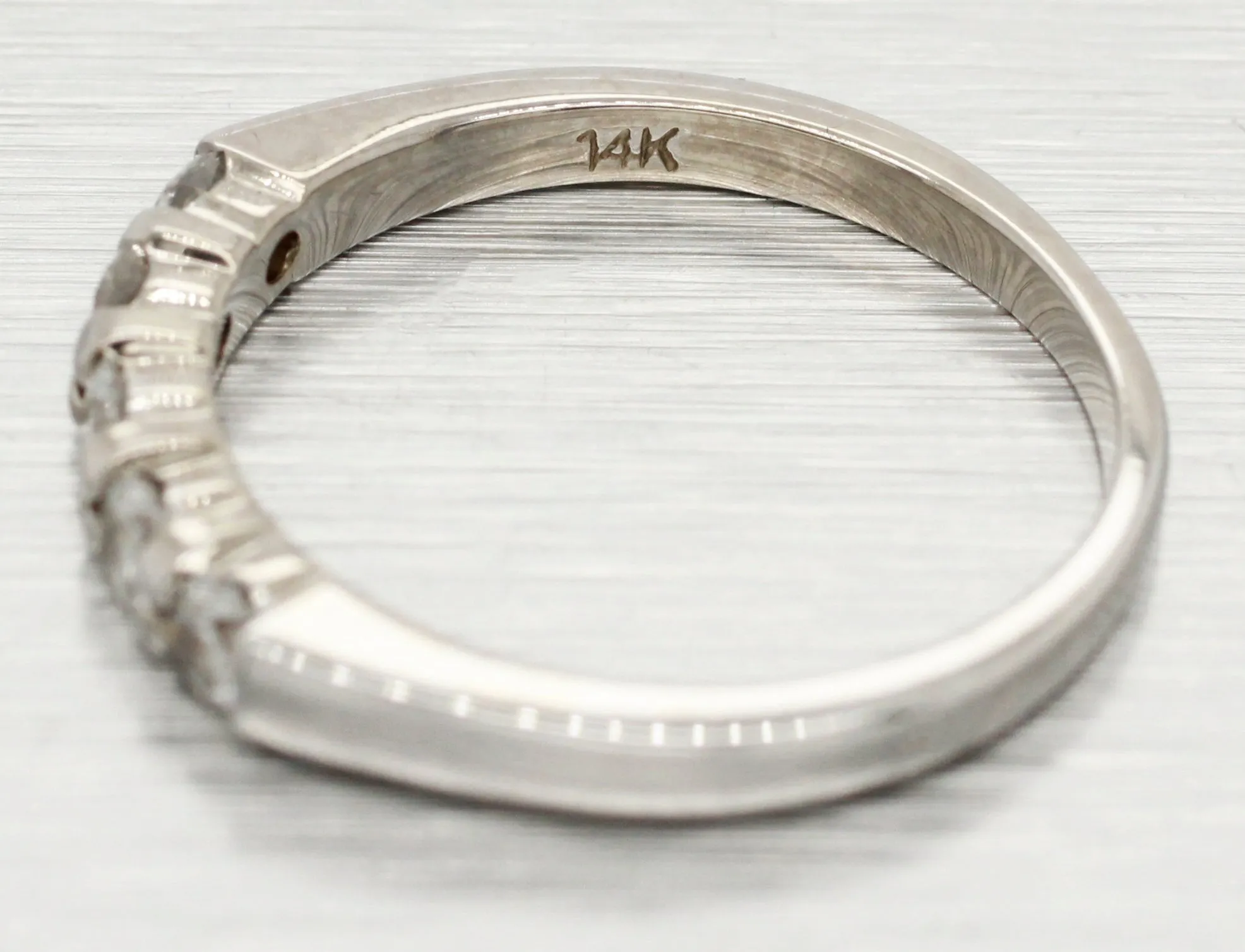 Vintage 0.50ctw Five Diamond Wedding Band Ring - 14k White Gold | Size 7