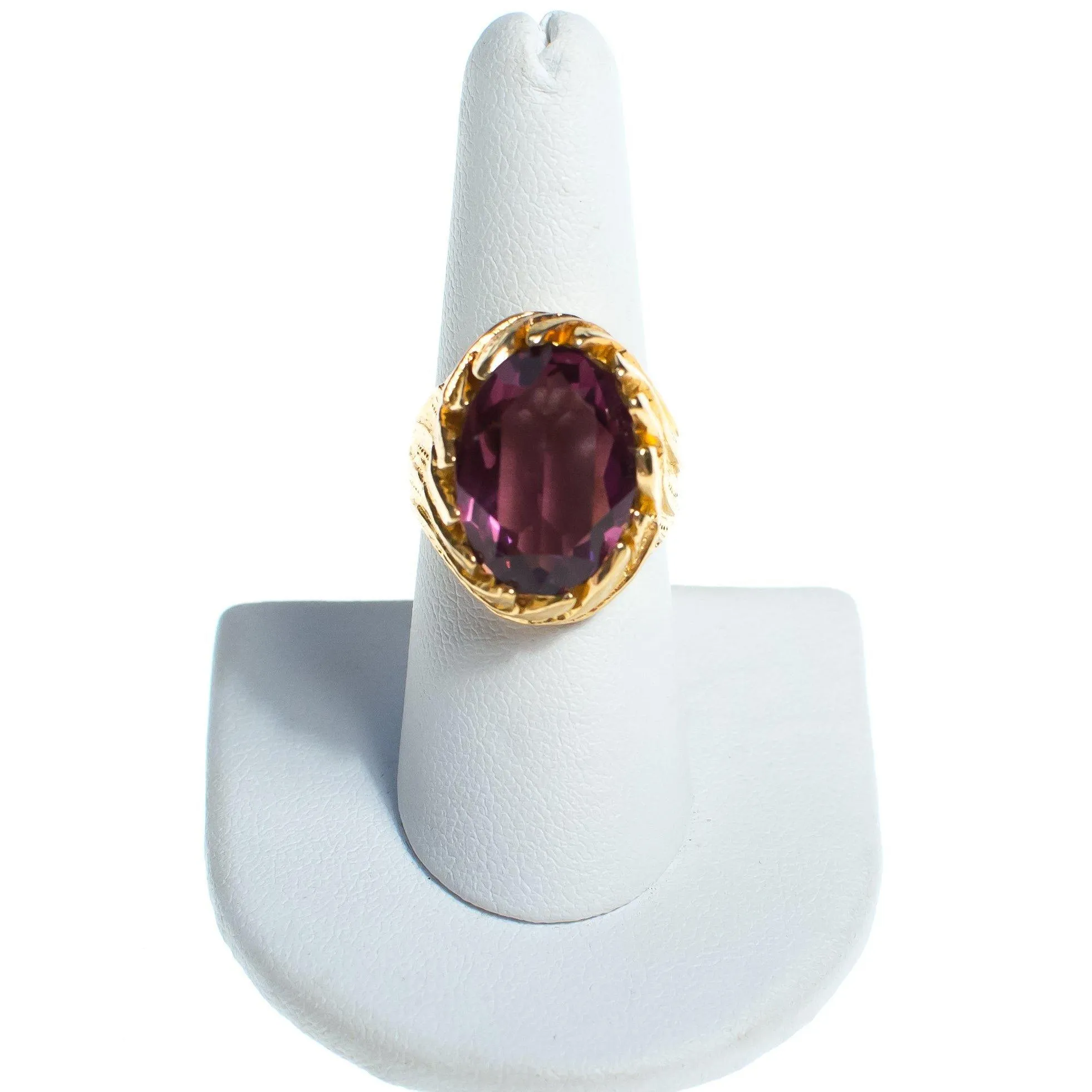 Vintage 1960s Amethyst Crystal Cocktail Statement Ring