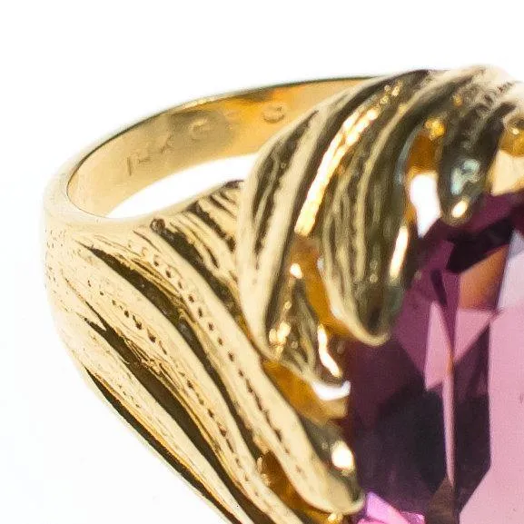 Vintage 1960s Amethyst Crystal Cocktail Statement Ring