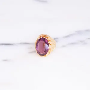 Vintage 1960s Amethyst Crystal Cocktail Statement Ring