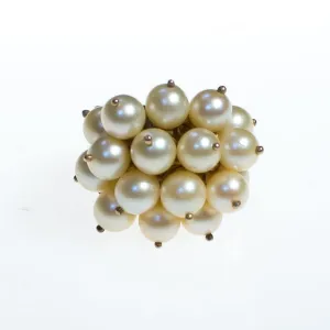 Vintage 1960s Cluster Pearl Statement Ring