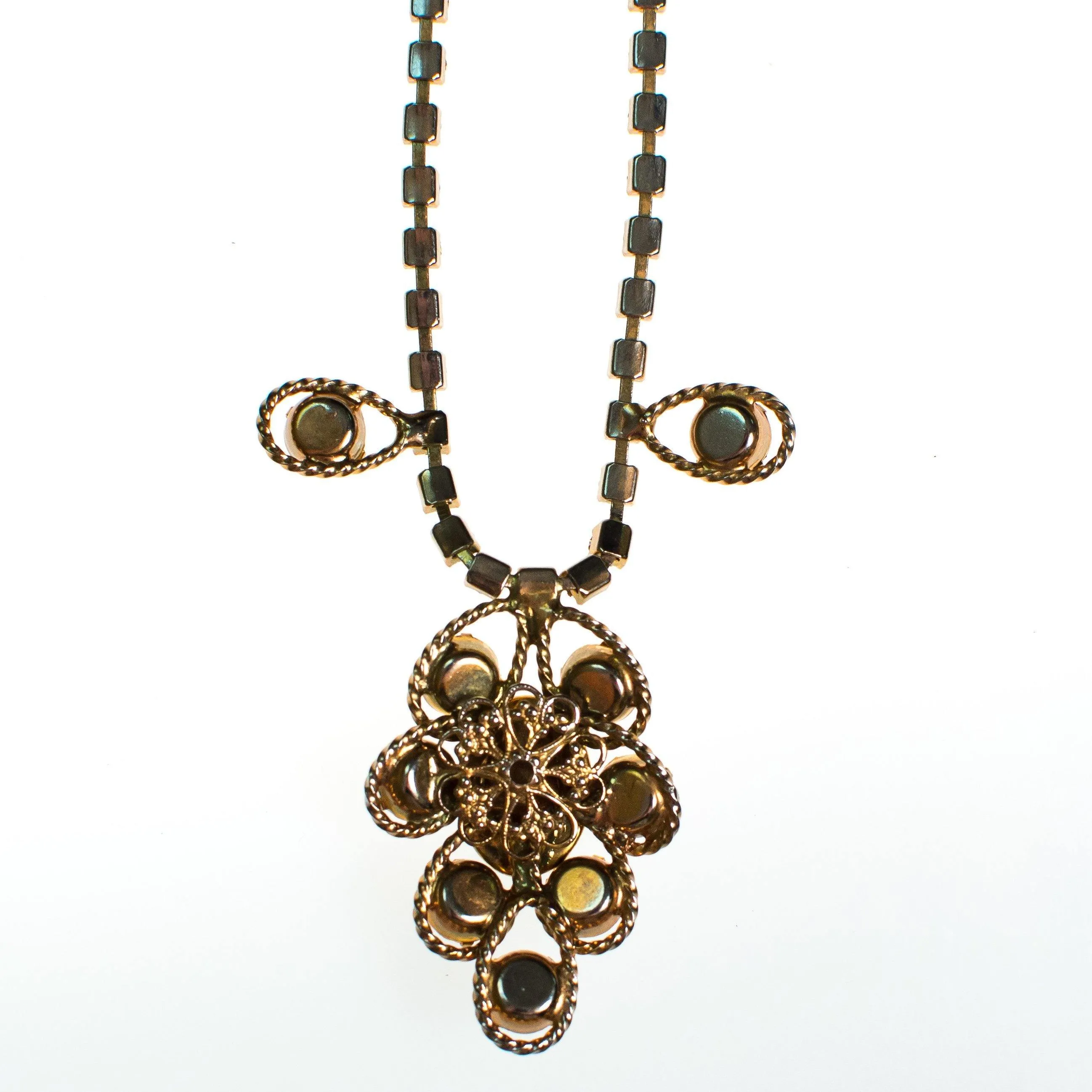 Vintage 1960s Opaline Rhinestone Necklace
