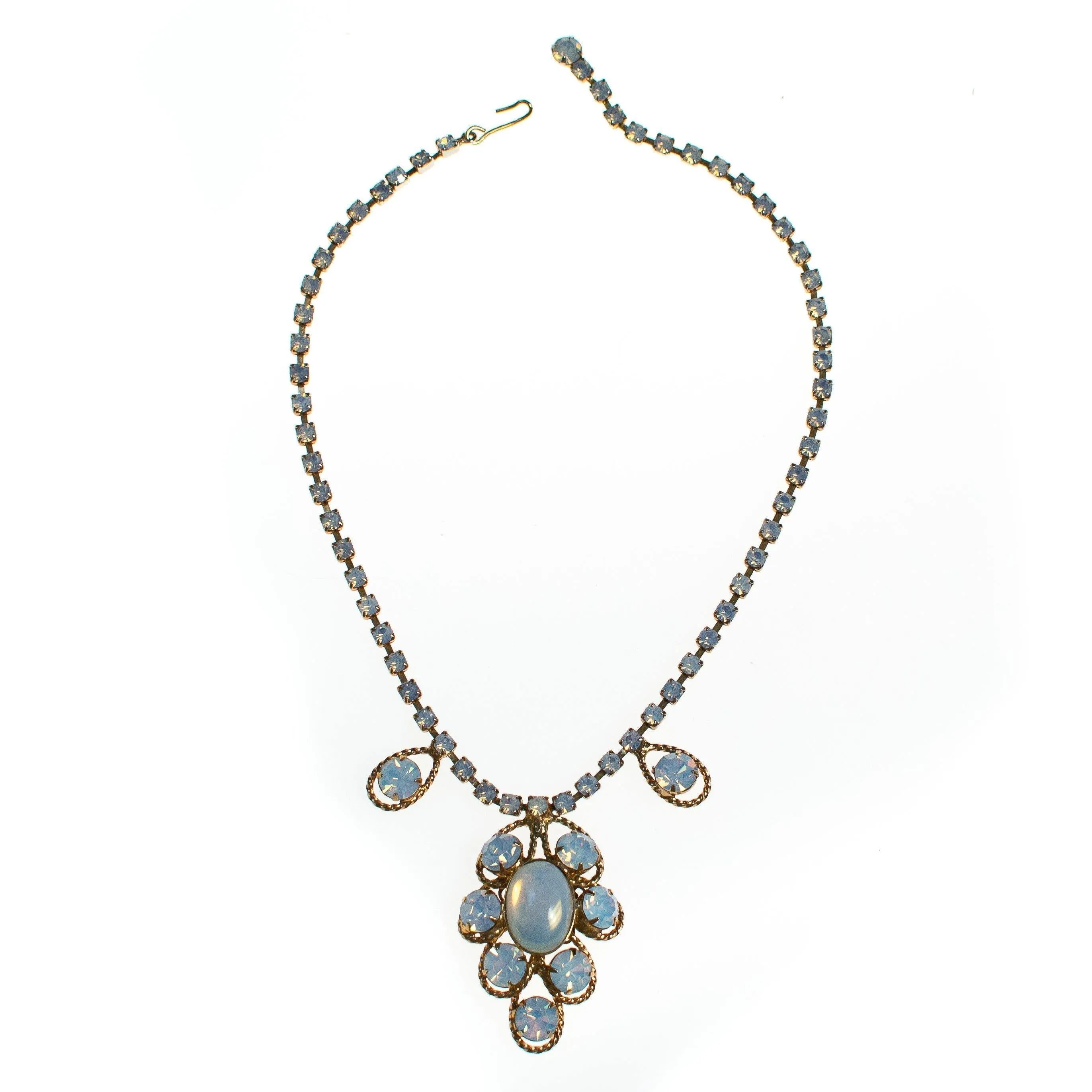 Vintage 1960s Opaline Rhinestone Necklace