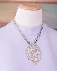 Vintage 1970s Art Deco Inspired Rhinestone Fringe Necklace