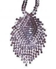 Vintage 1970s Art Deco Inspired Rhinestone Fringe Necklace