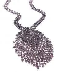 Vintage 1970s Art Deco Inspired Rhinestone Fringe Necklace