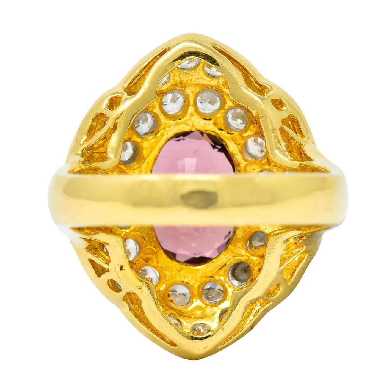 Vintage 4.88 Carat No Heat Spinel Diamond 18 Karat Gold Cluster Ring GIA