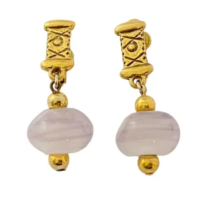 Vintage Amethyst Glass Statement Earrings