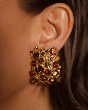 Vintage Blanca Topaz & Amber Clip Ons