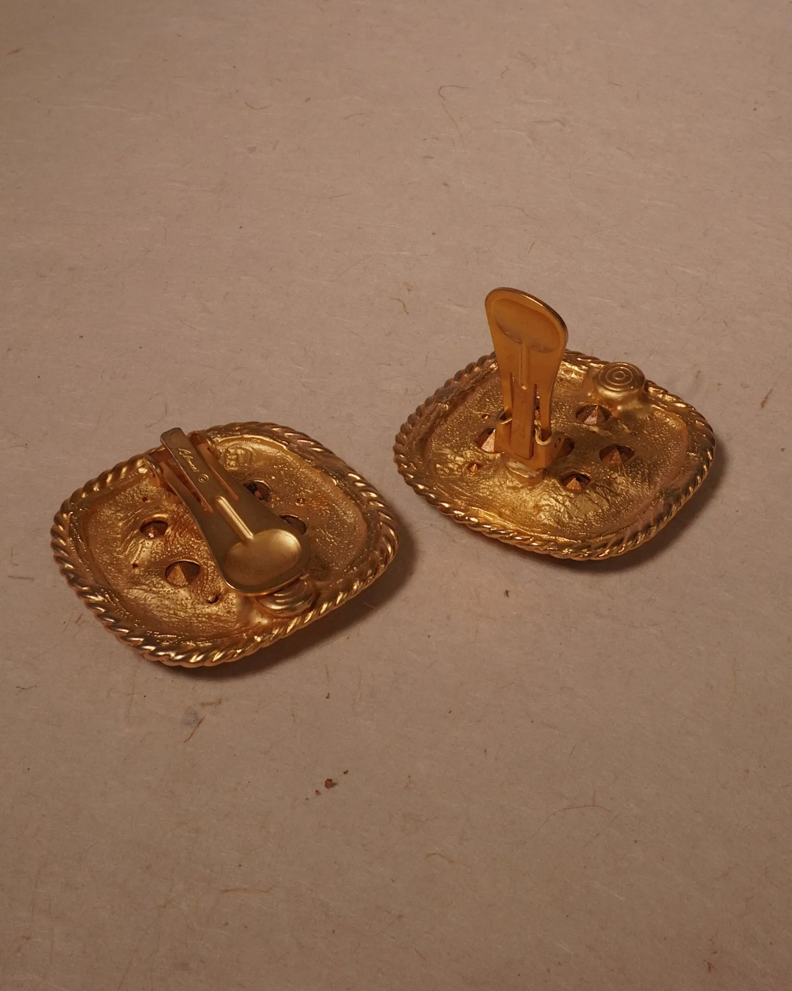 Vintage Blanca Topaz & Olive Clip Ons
