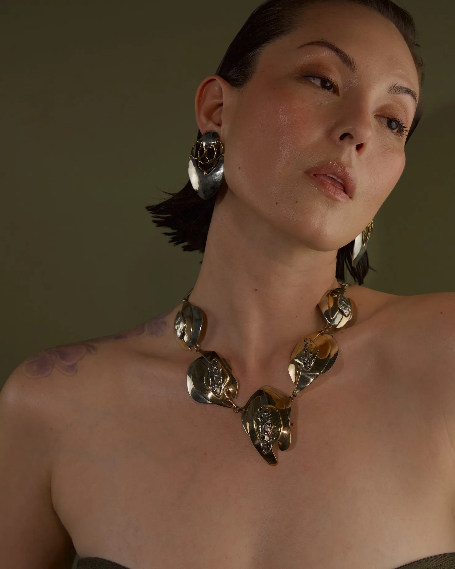 VINTAGE BRUTALIST TT STATEMENT NECKLACE