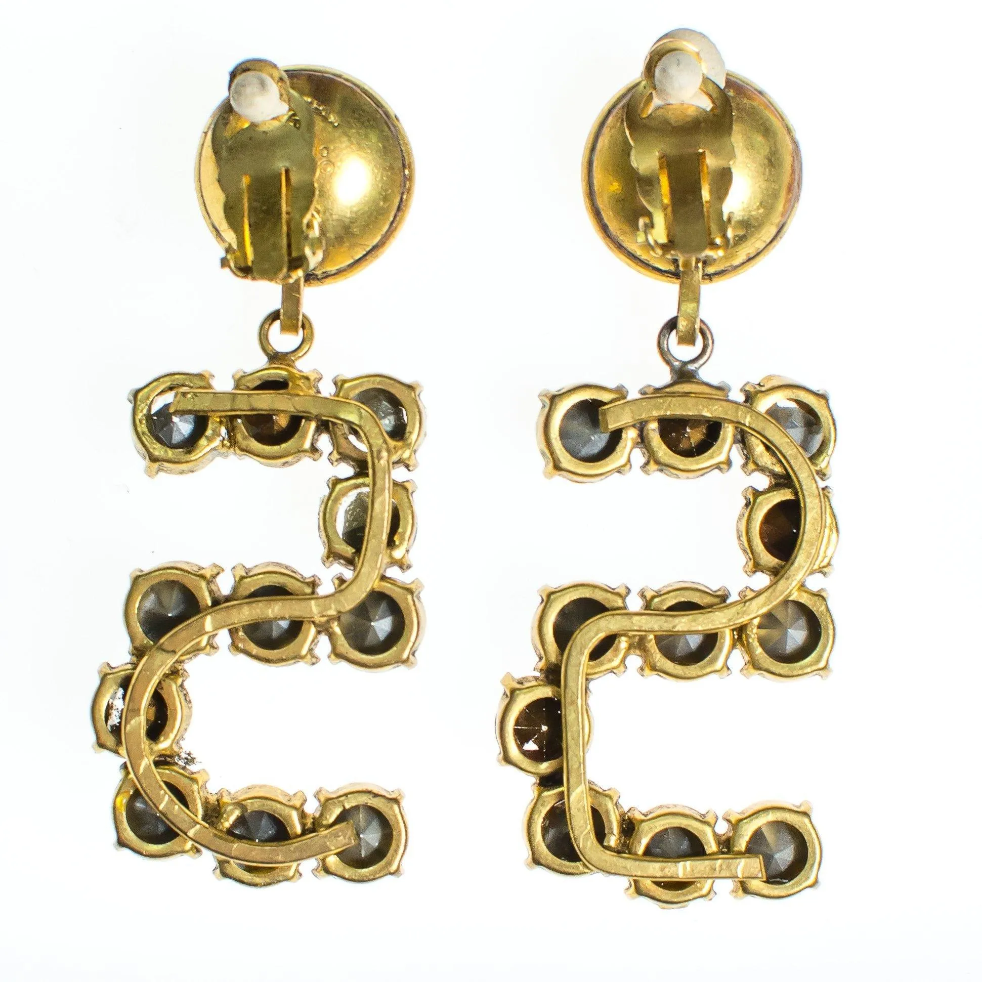 Vintage Chanel No 5 Rhinestone Statement Earrings