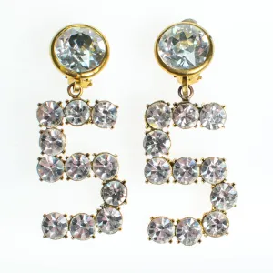 Vintage Chanel No 5 Rhinestone Statement Earrings