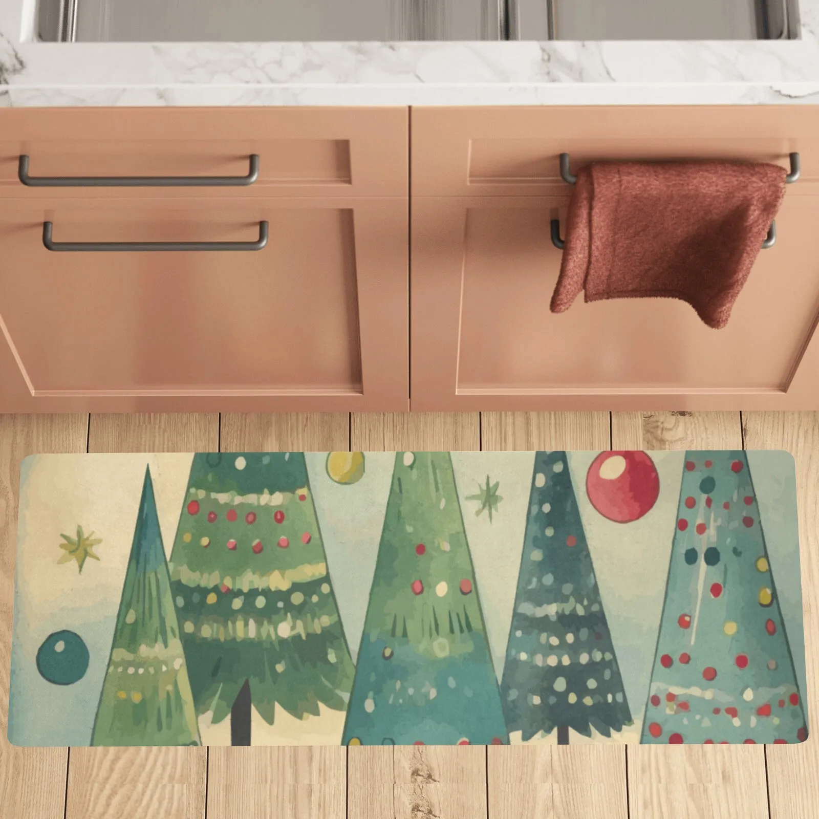 Vintage Christmas Trees Kitchen Mats Bundle Deal