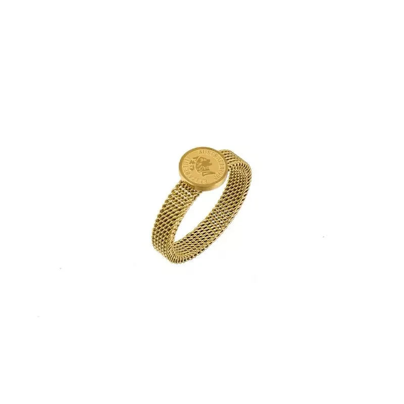 Vintage Creative Beauty Head Portrait Gold Ring