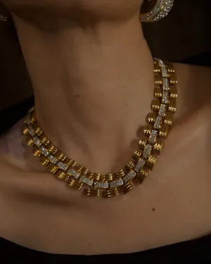 Vintage Fluted Panther Chain Necklace