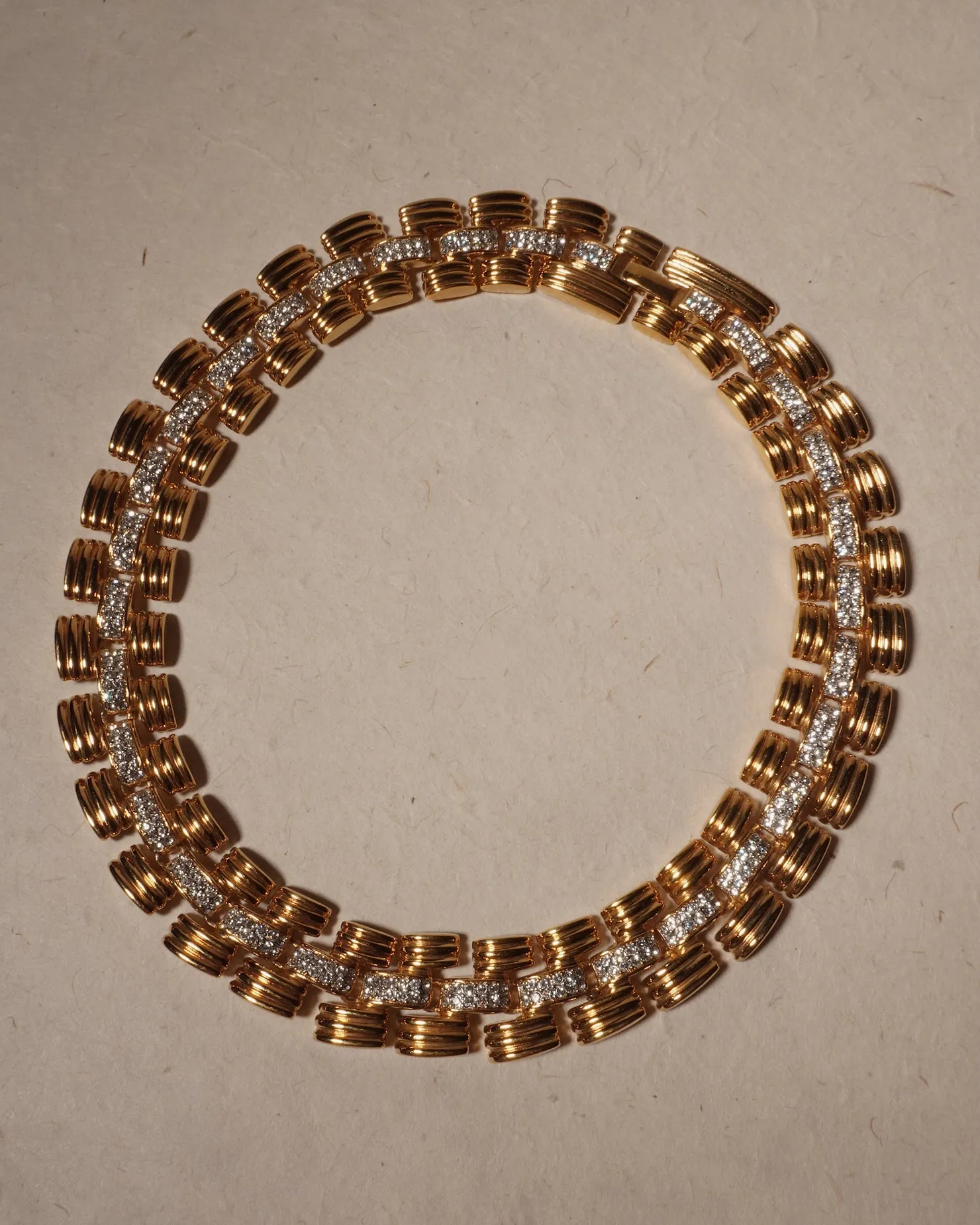 Vintage Fluted Panther Chain Necklace