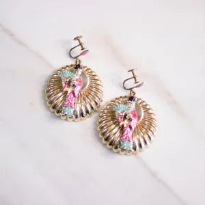 Vintage Geisha Statement Earrings