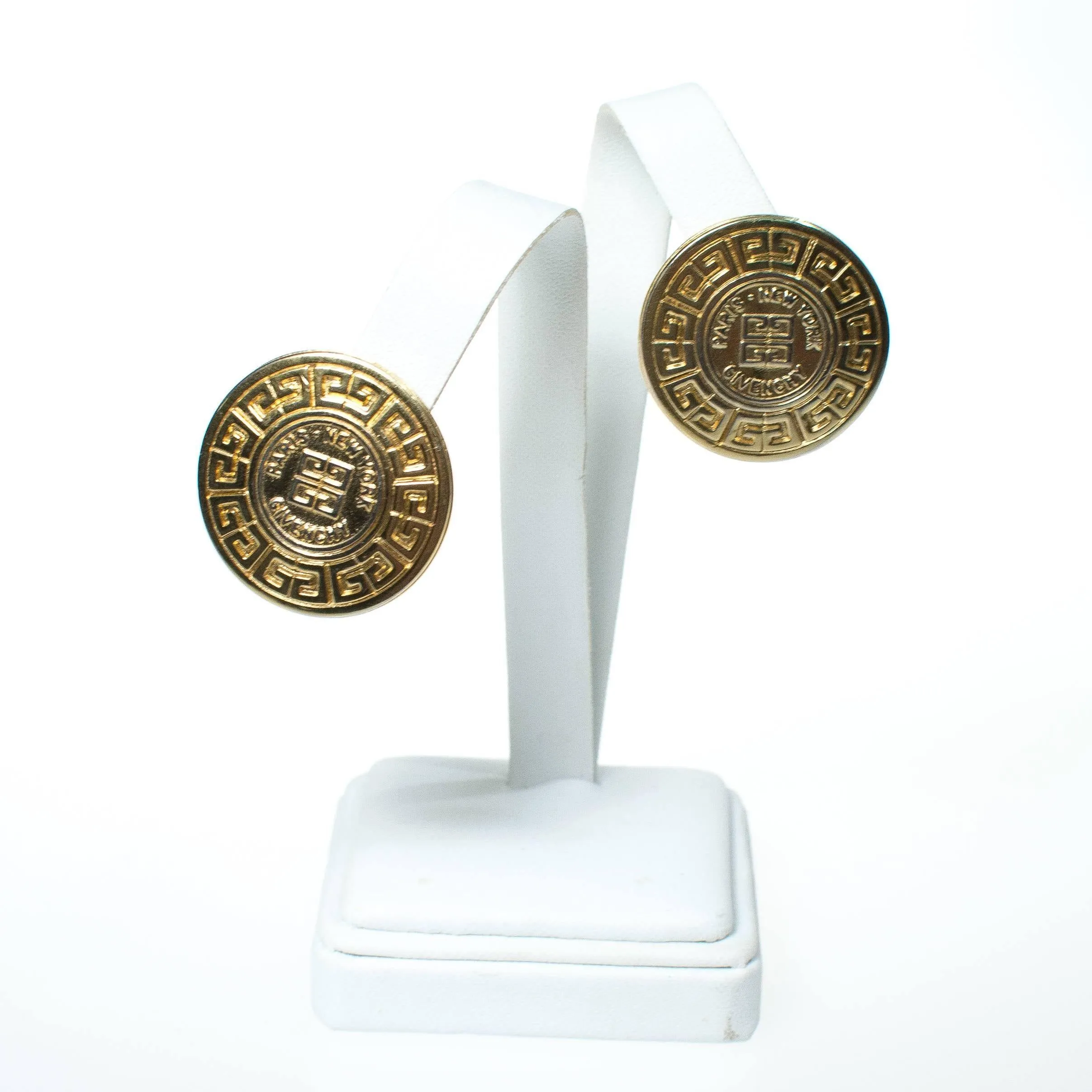 Vintage Givenchy Couture Gold Logo Earrings