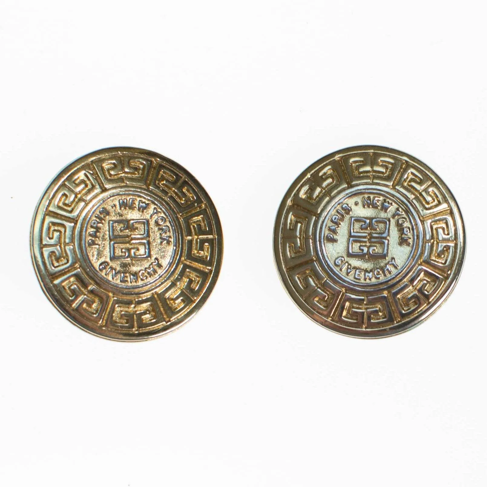 Vintage Givenchy Couture Gold Logo Earrings