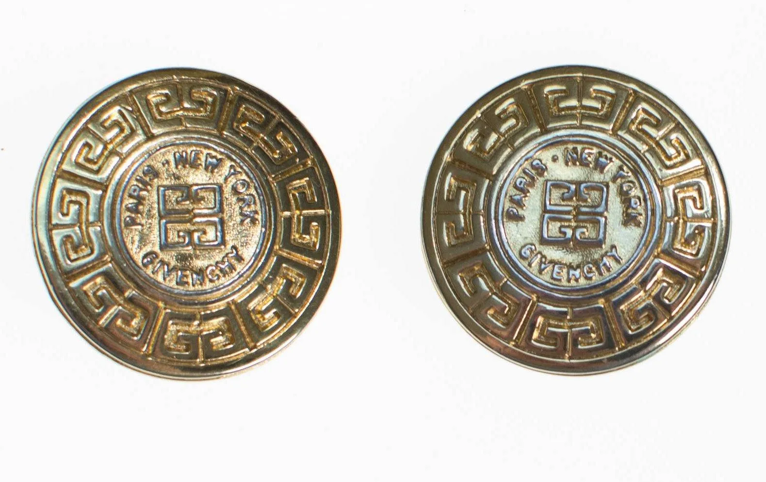 Vintage Givenchy Couture Gold Logo Earrings
