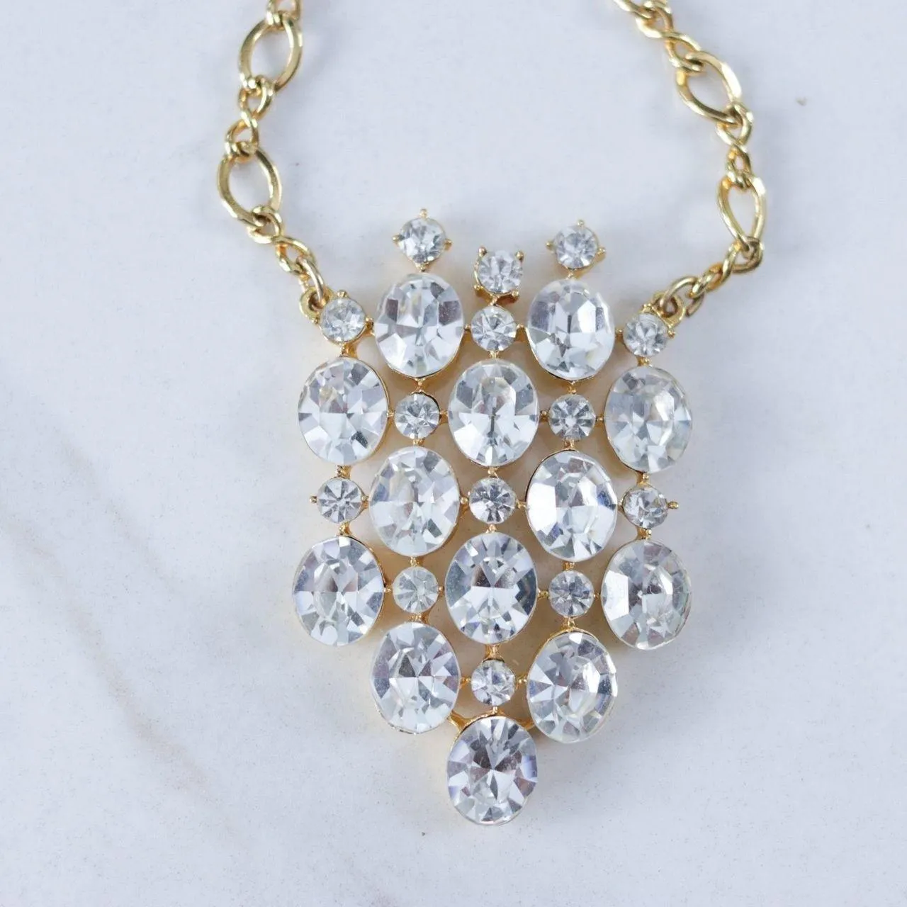 Vintage Hobe Diamante Pendant Statement Necklace