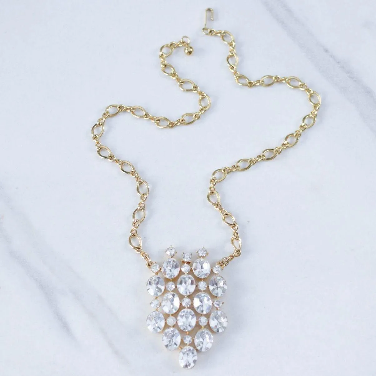 Vintage Hobe Diamante Pendant Statement Necklace