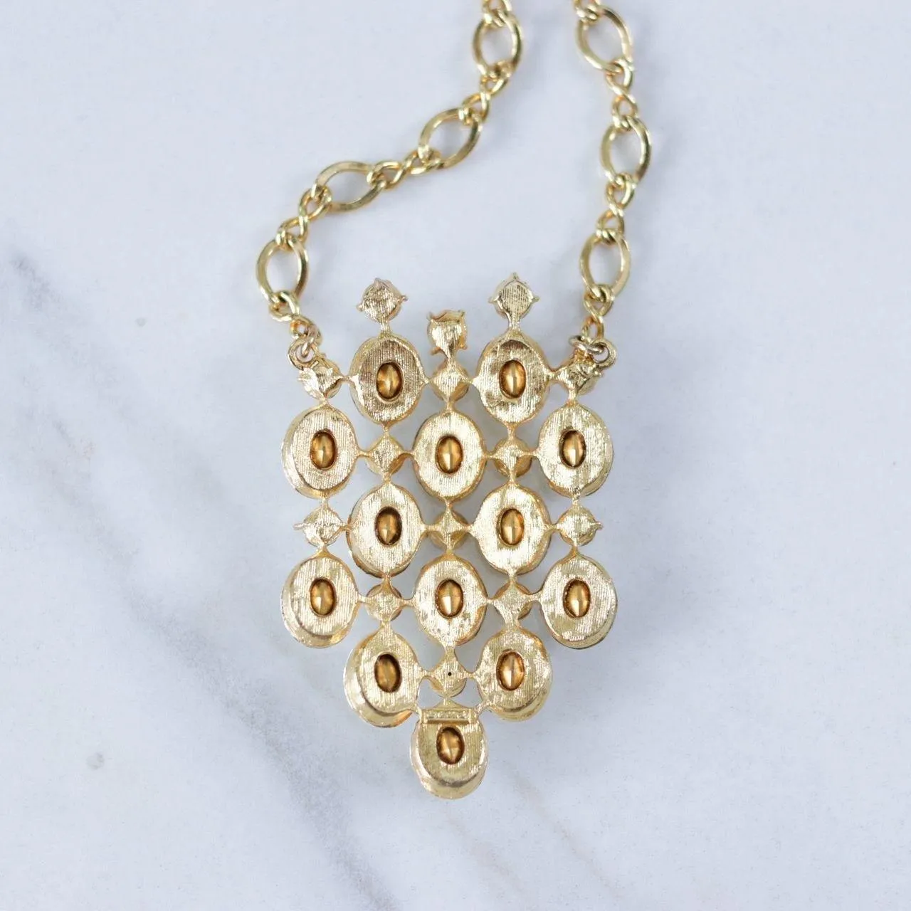 Vintage Hobe Diamante Pendant Statement Necklace