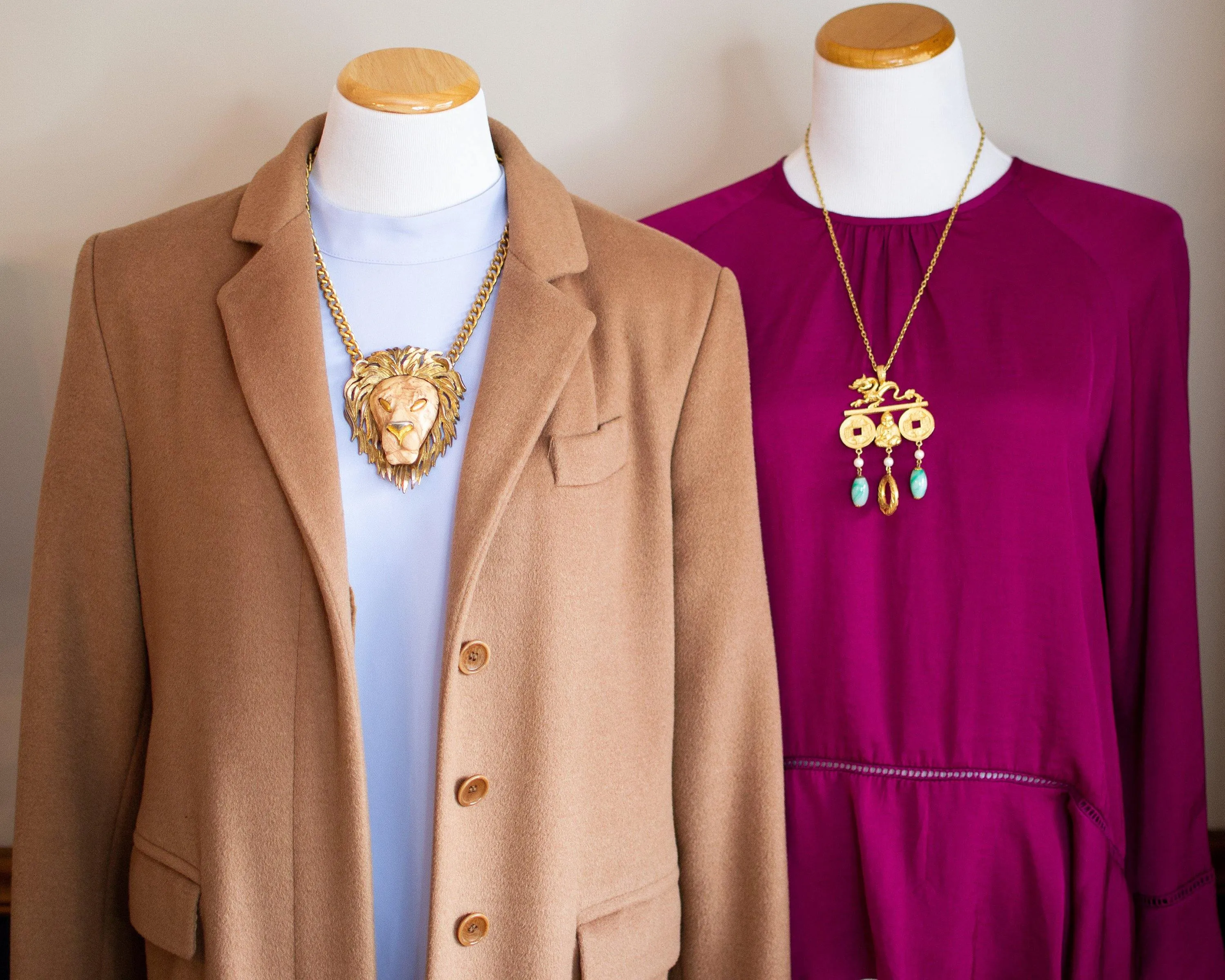 Vintage Huge Razza Lion Statement Necklace