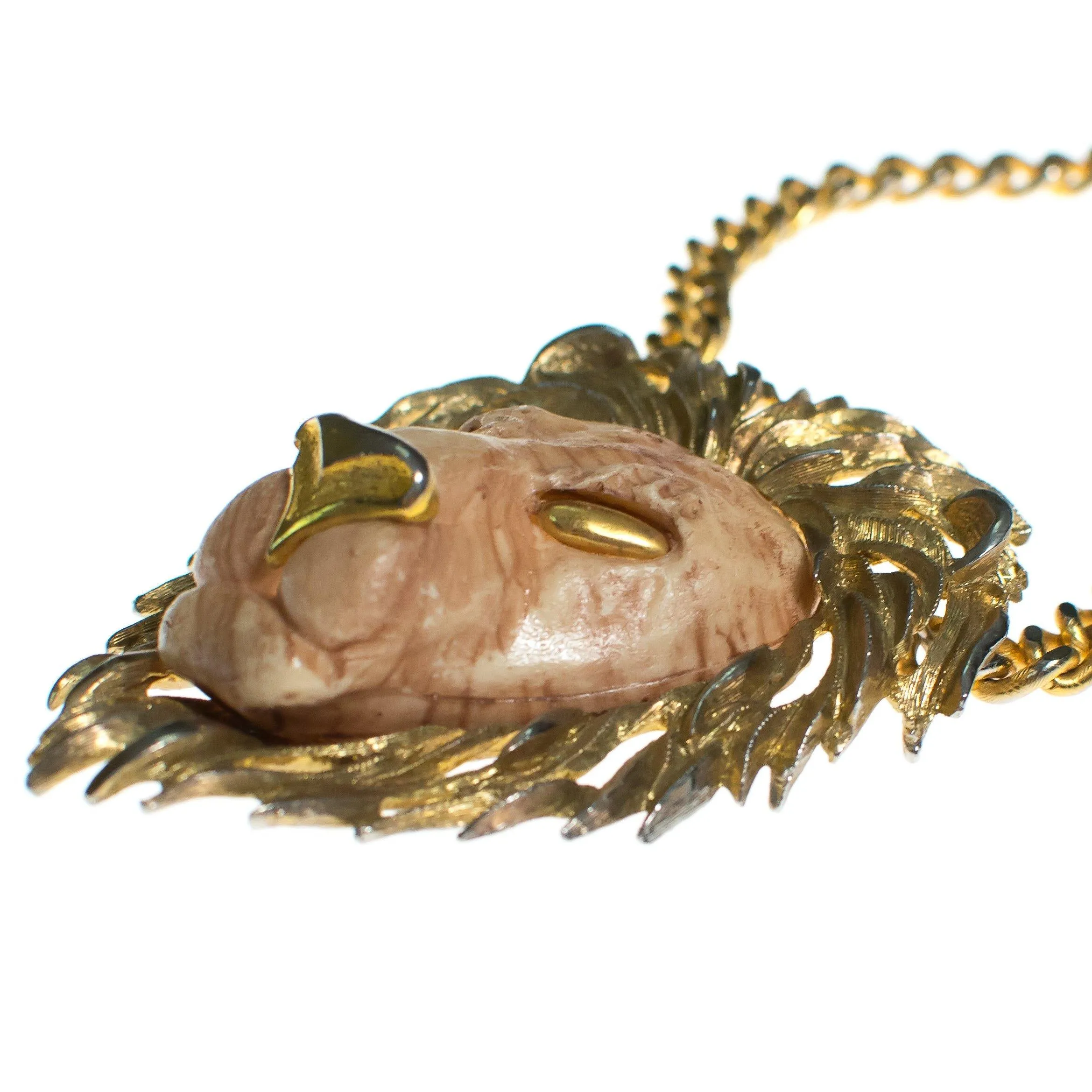 Vintage Huge Razza Lion Statement Necklace