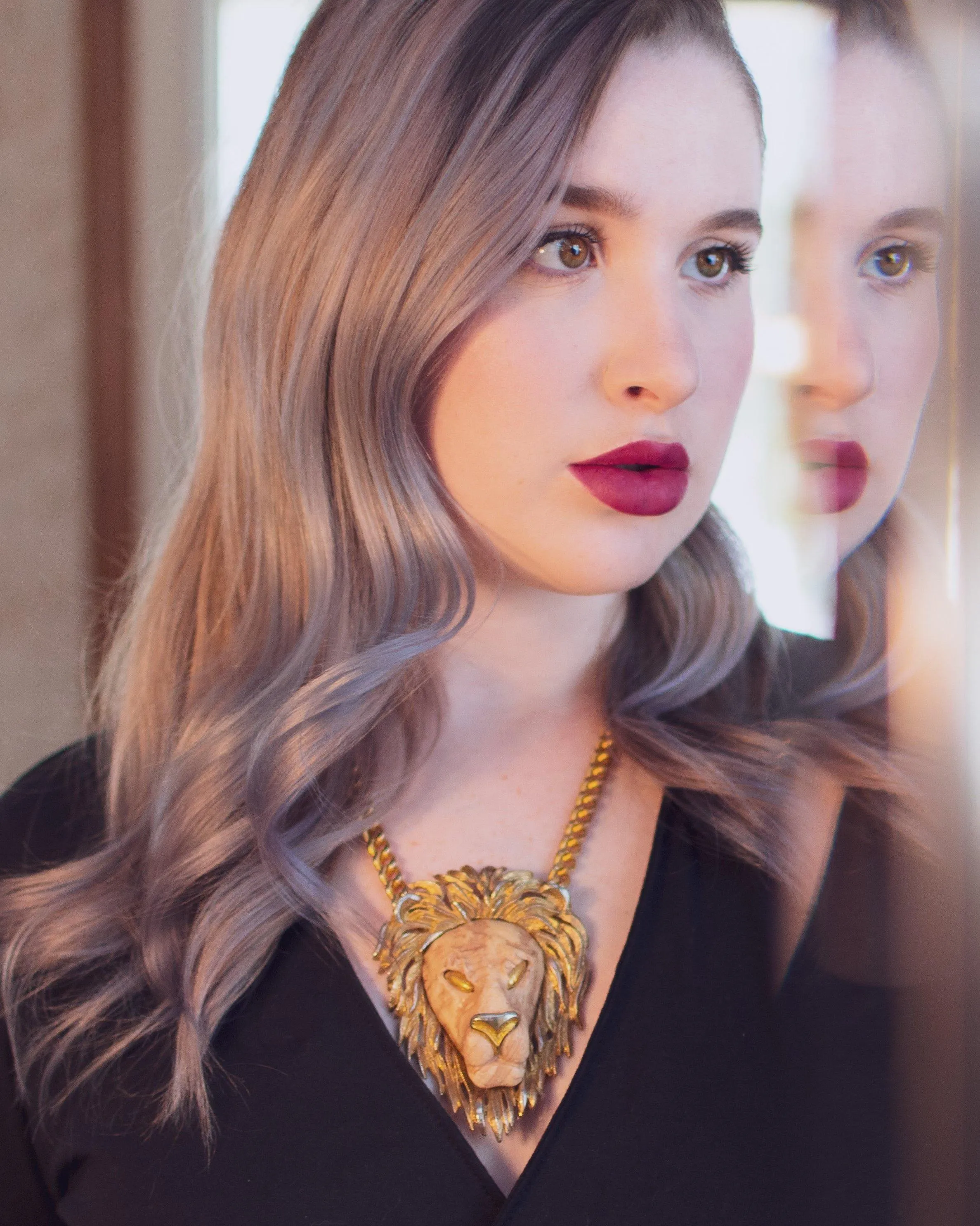 Vintage Huge Razza Lion Statement Necklace
