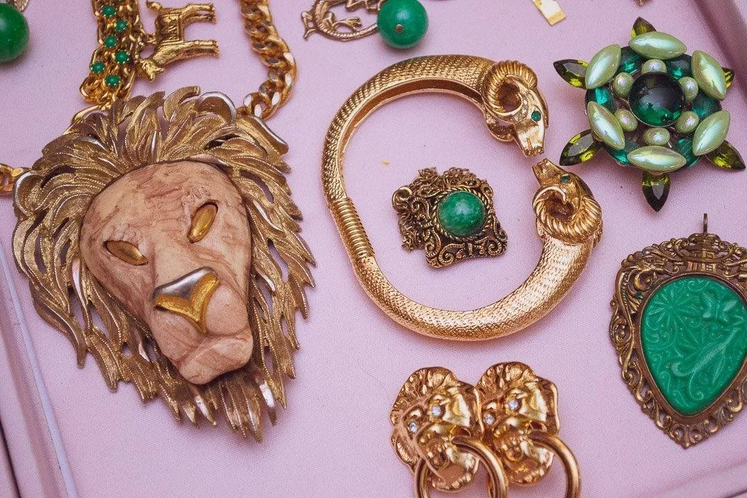Vintage Huge Razza Lion Statement Necklace
