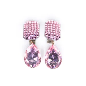 Vintage Light Pink Rhinestone Statement Earrings