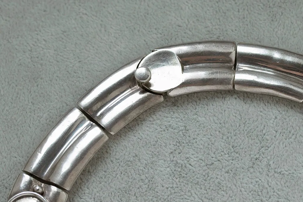 Vintage Mexican Sterling Silver Collar Necklace