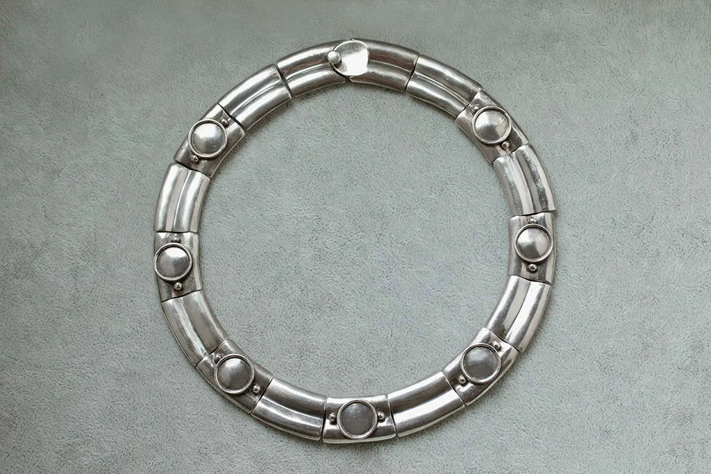 Vintage Mexican Sterling Silver Collar Necklace