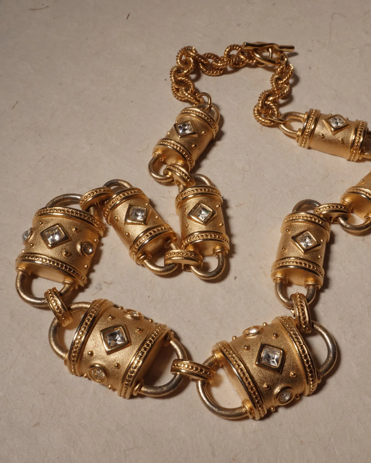 Vintage Moghul Matte Gold Necklace