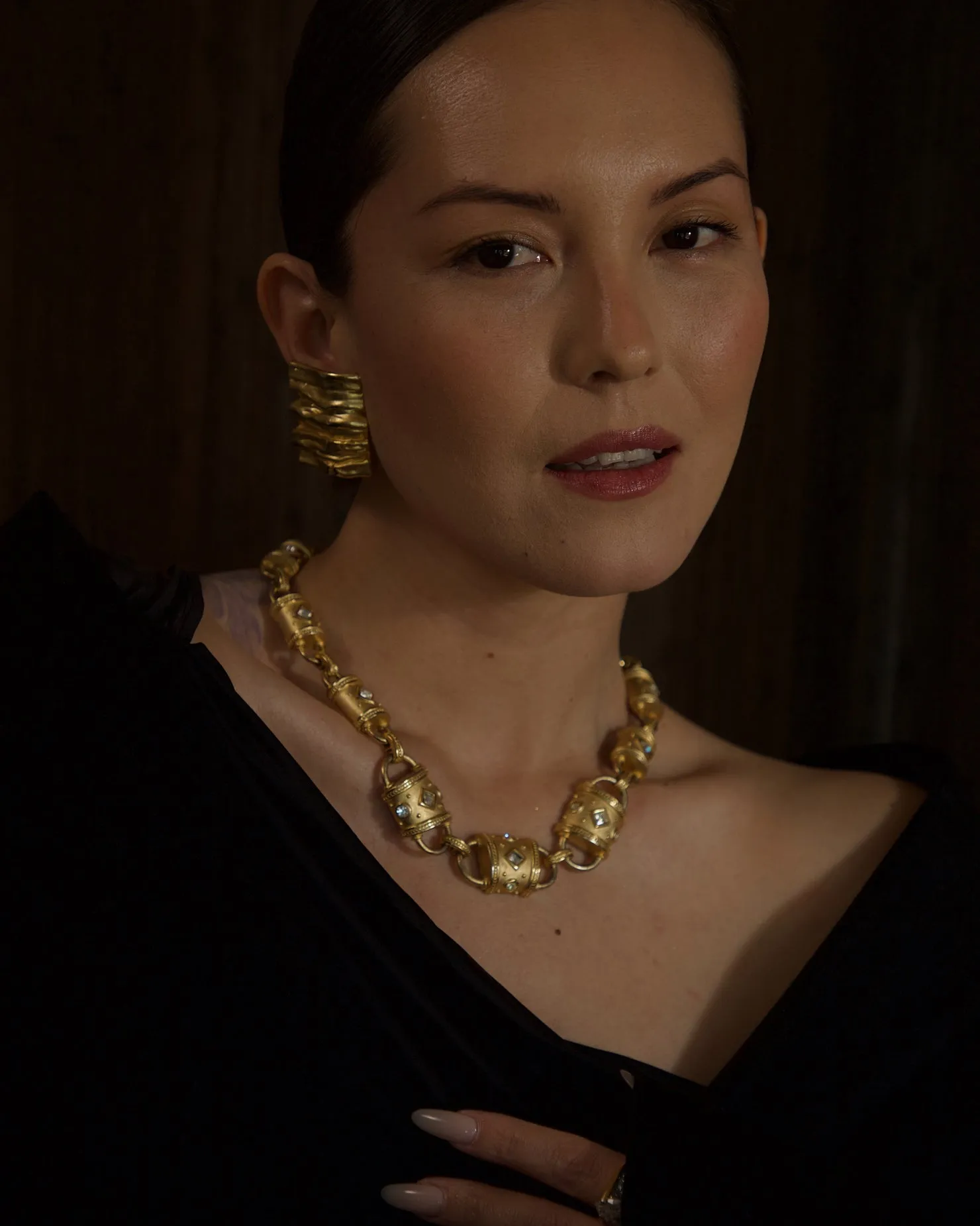 Vintage Moghul Matte Gold Necklace