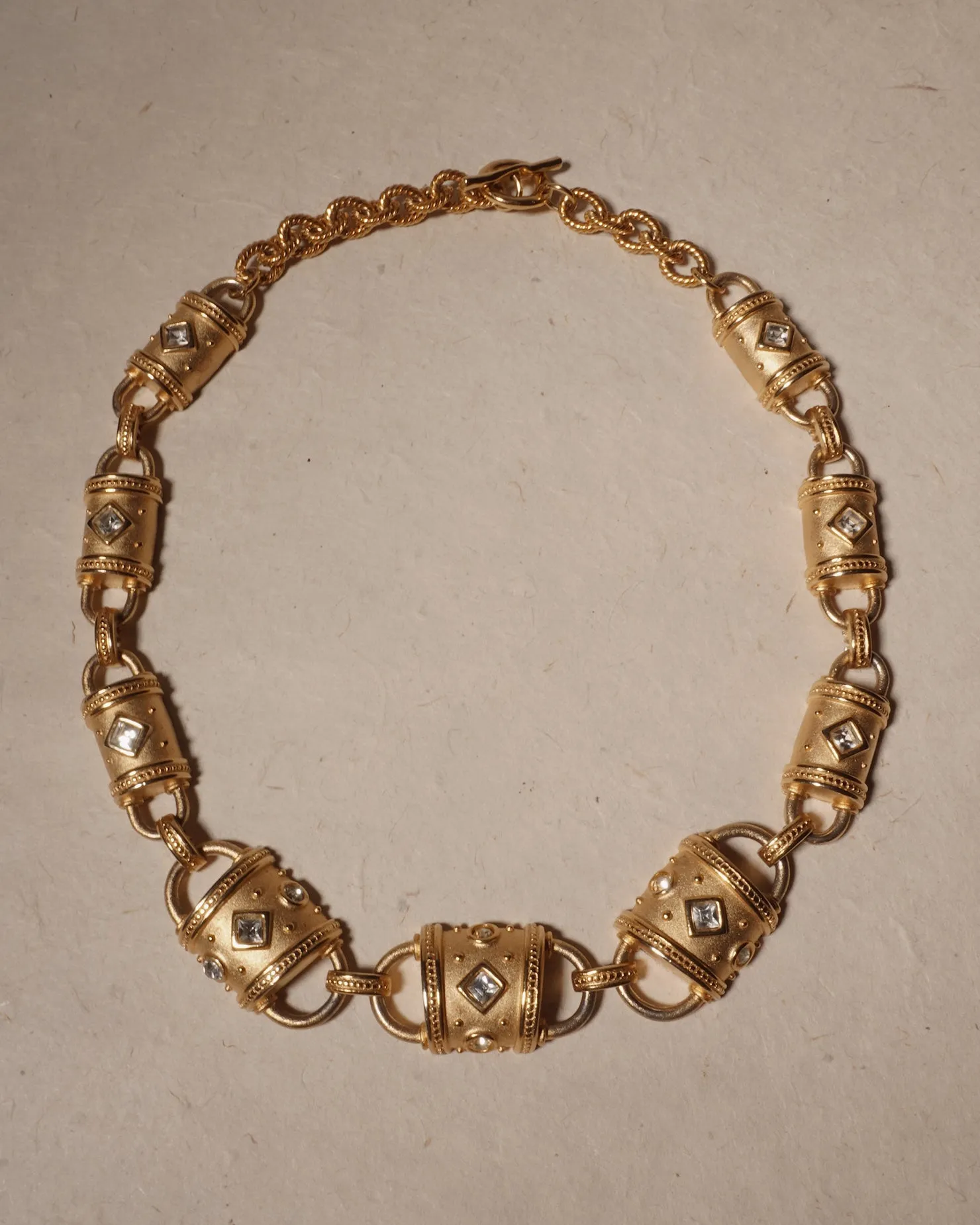 Vintage Moghul Matte Gold Necklace