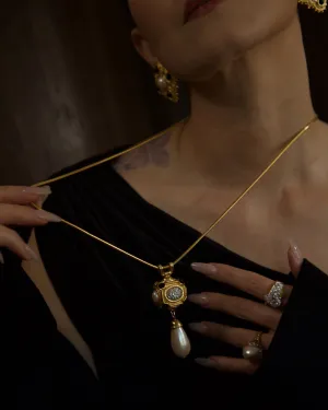 Vintage Moghul Pearl Pendant Necklace